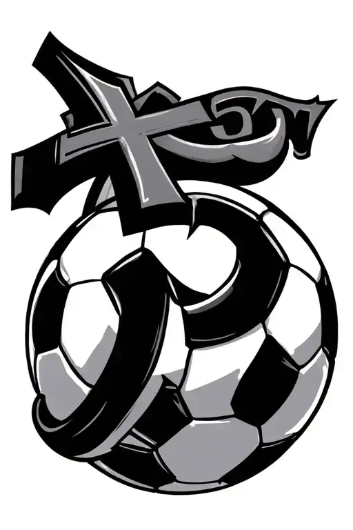 A Soccer Ball With A Cross And The Number 5