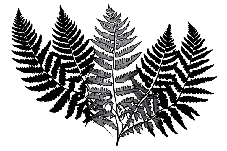 Fine Line Fern Chest Piece Dot Work