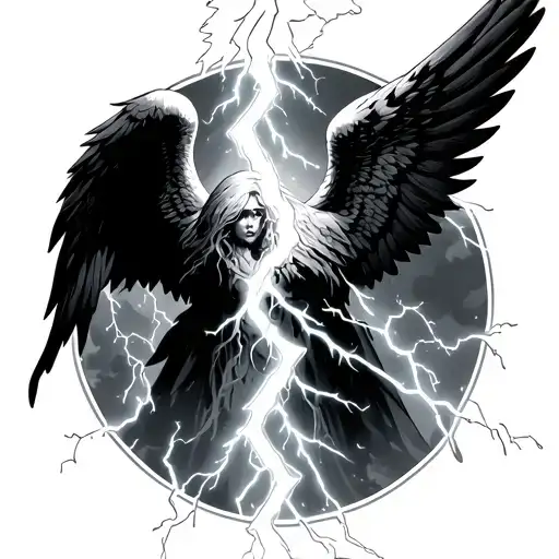 Tear Of The Fallen Angel And Lightning Going Through It