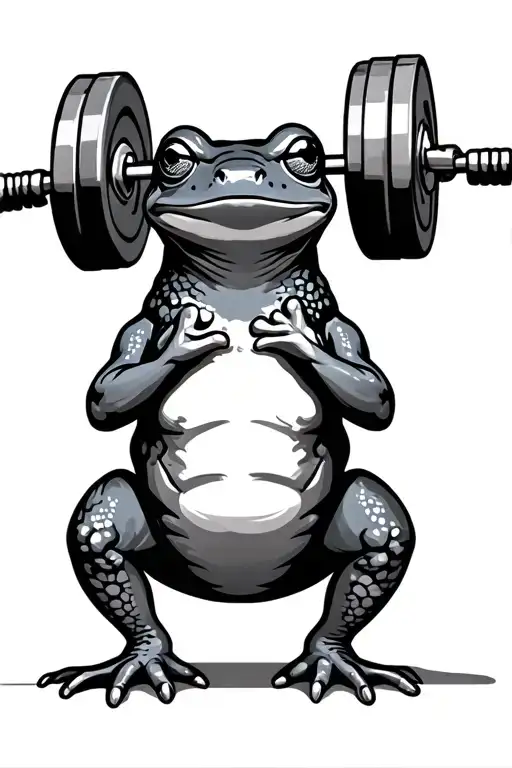Standing Frog Lifting Weights