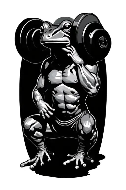 Frog Lifting Weights