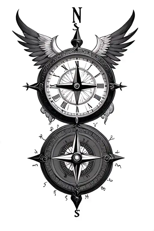 Clock Compass Rose