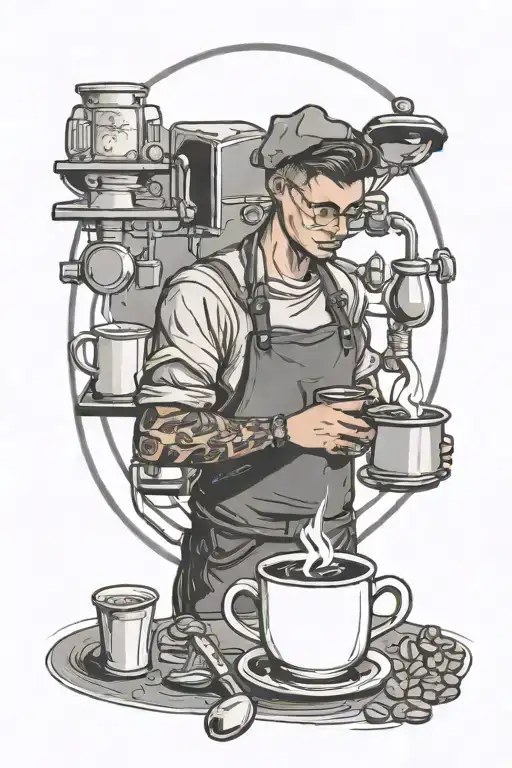 Future Barista Boy Brewing Coffee