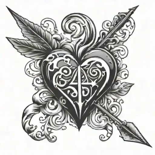 Heart With An Arrow And Name Intertwined