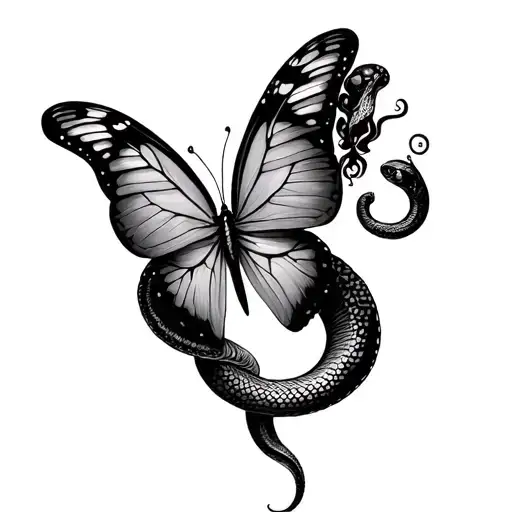 Butterfly And Snake