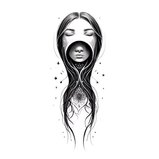 Coverup Space Curvy Woman Face Eyes Closed