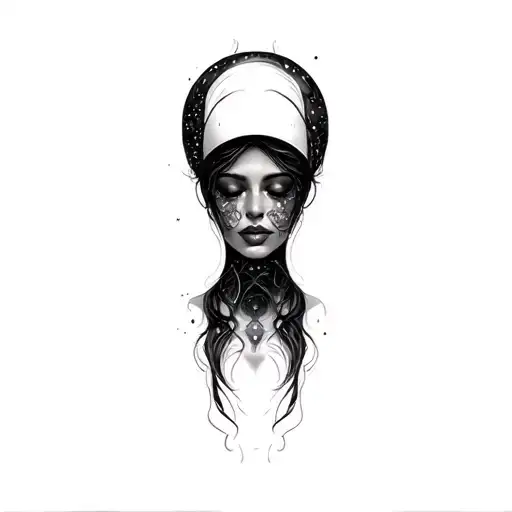 Coverup Space Curvy Woman Face Eyes Closed