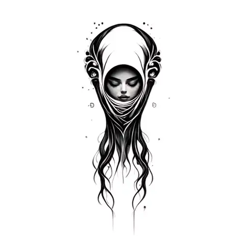 Coverup Space Curvy Woman Face Eyes Closed