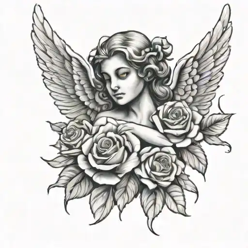 Angel And Roses