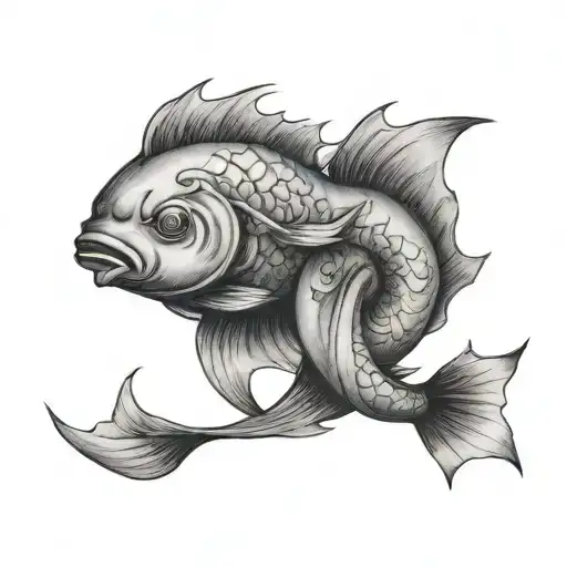 Pisces Fish In A Sleep Token Symbol