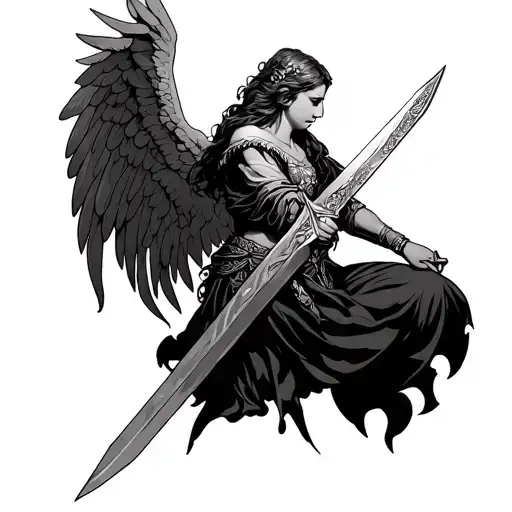 Angel Holding A Sword