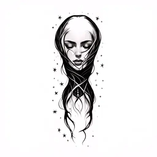 Coverup Space Curvy Woman Face Eyes Closed Stars