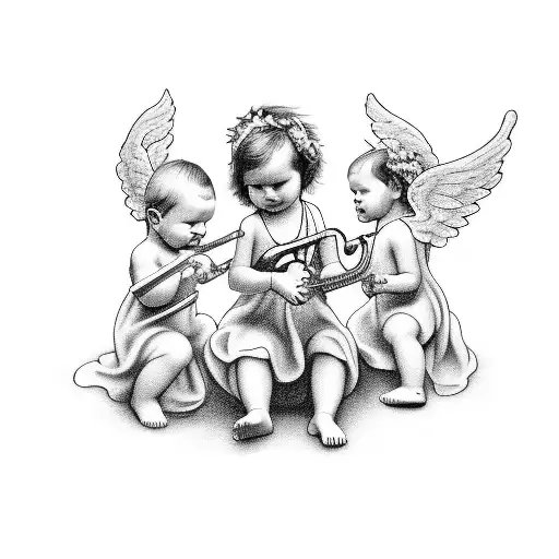 Baby Angels Playing Music