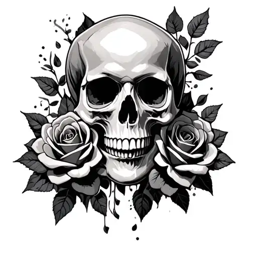 Skull And Roses Surrounding