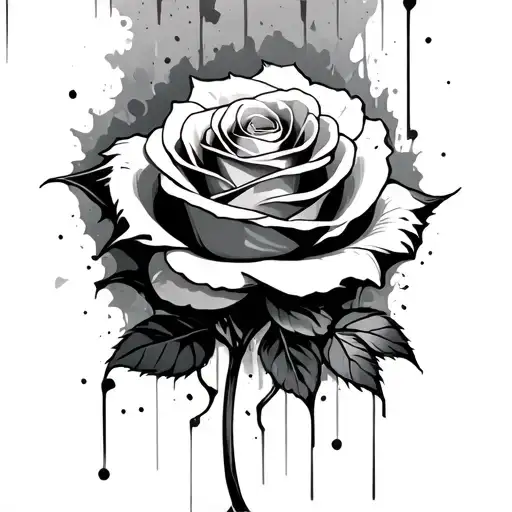 Concrete Wall With Rose Coming Out Of It