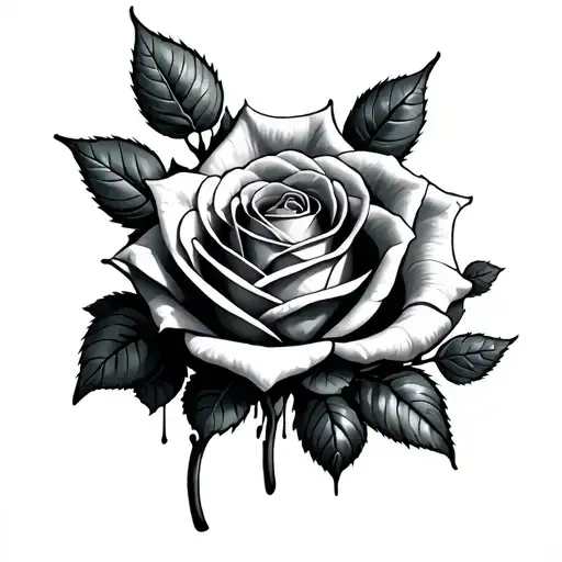 Concrete With Rose Coming Out Of It