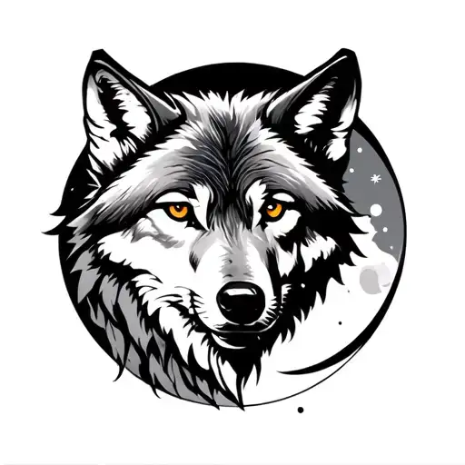 Wolf And Moon
