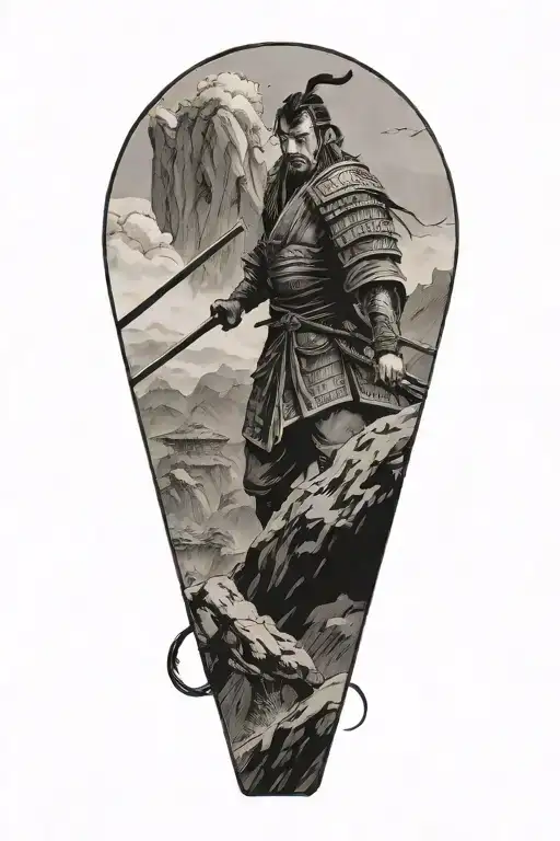 Elden Riing Samurai Sacrificing Himself On The Cliff