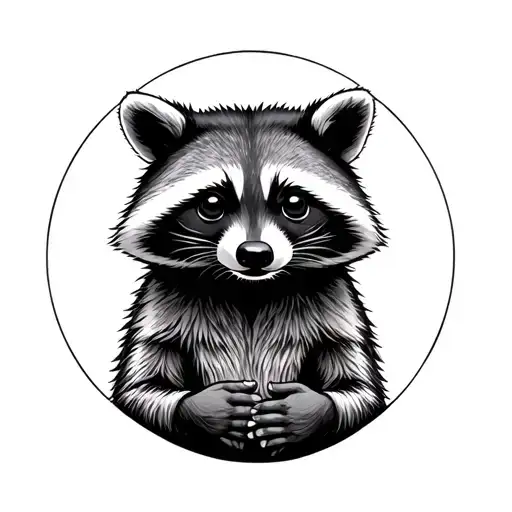 Raccoon Holding Hands In A Circle Tattoo
