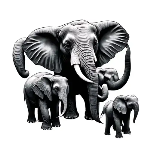Elephant Family Tree Of 6 Intertwined