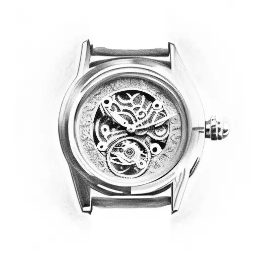 A Watch With Intricate Gears And Money Symbols As The Background