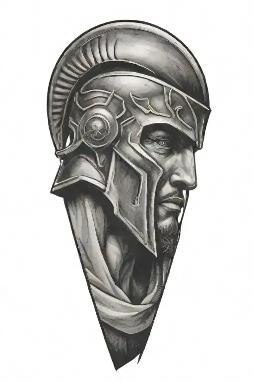 Spartan Holding Head Of His Enemy