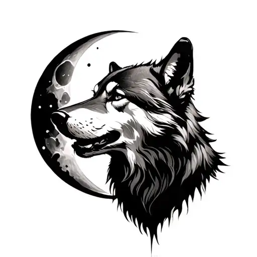 Wolf Howling To The Moon