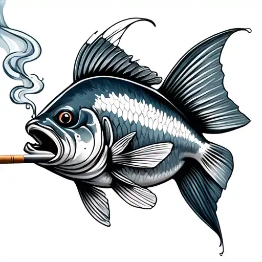 A Fish Smoking A Blunt