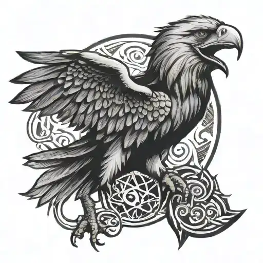Seljuk Eagle And Pisces Zodiac Sign
