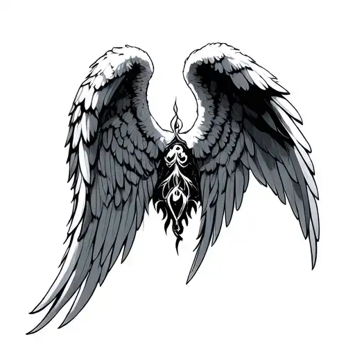 Angel Wings With 444 In The Middle