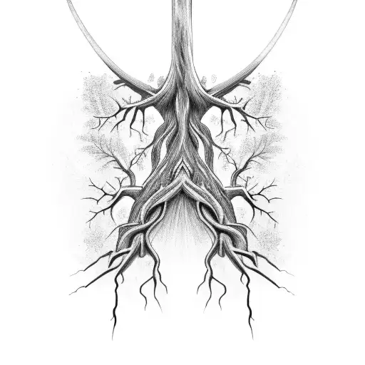 A Majestic Tree With Roots Shaped Like Ancient Swords