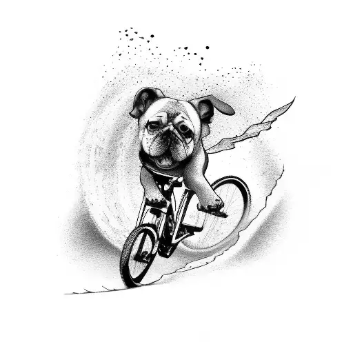 Dog Riding Mountain Bike