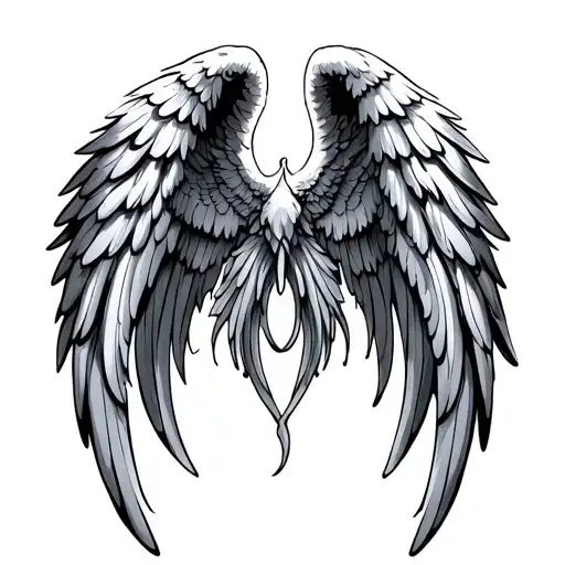 Angel Wings With 444 In The Middle