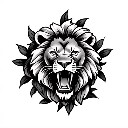 Flower With Lion Roaring With