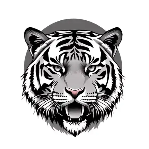 Tiger Under The Full Moon