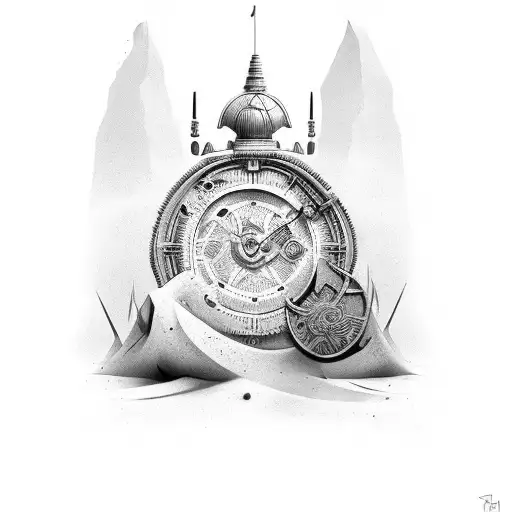 Warrior And A Sand Clock