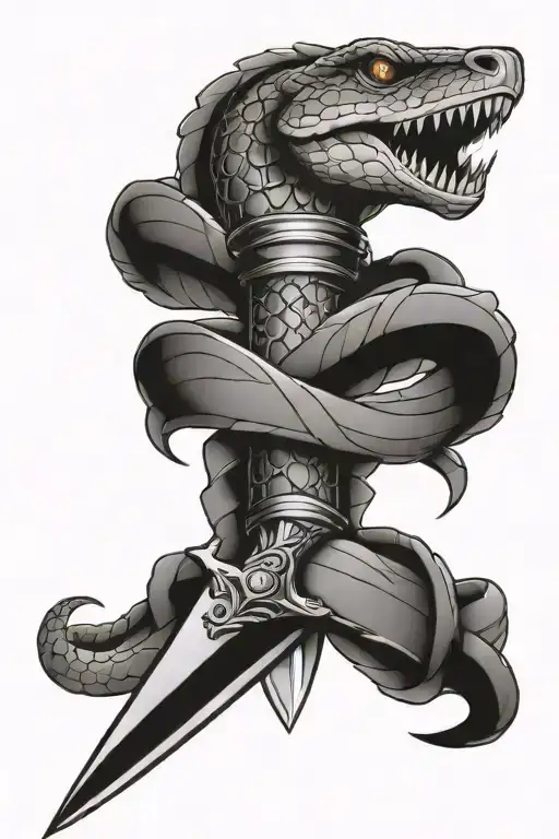 Dagger With Snake Wrapping