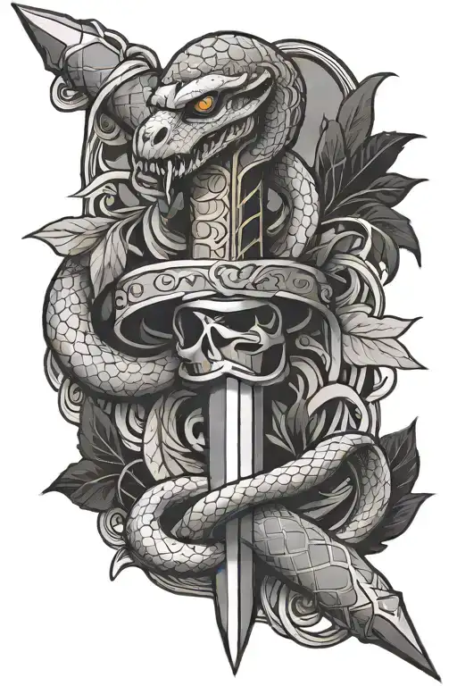 Dagger With Snake Wrapping