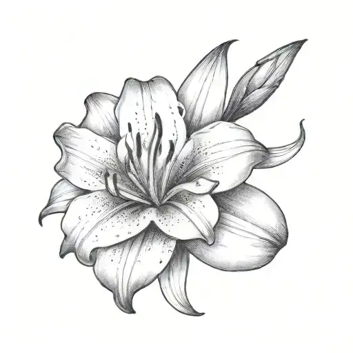 Design A Shoulder Tattoo Featuring A Band Of Lily Flowers Intertwined With A Thin Trennt Pattern