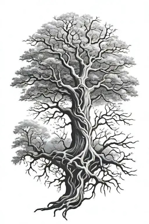 Realistic Cross Tree Root Arm Tattoo Design