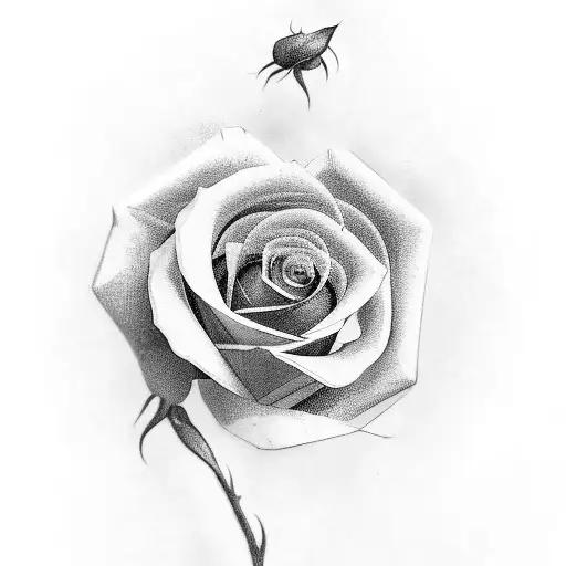A Black-grey Tattoo Of A Typewriter With A Rose Growing Out Of It