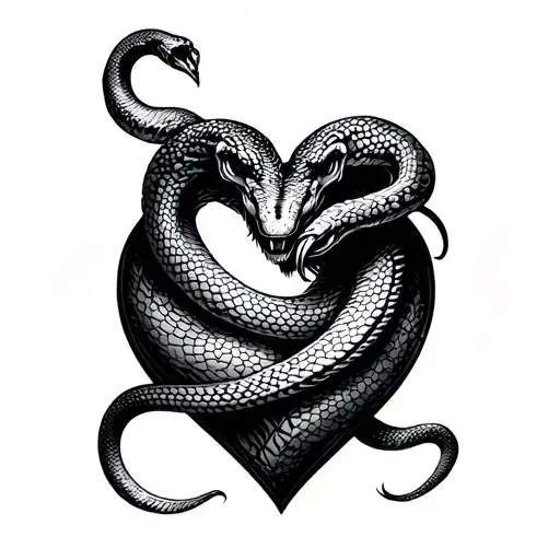 Heart Letter With Snake