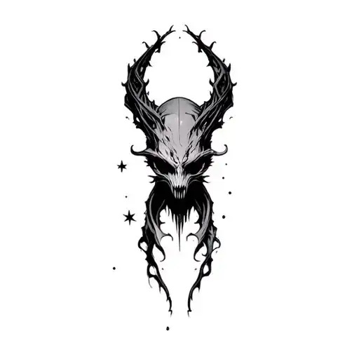 Coverup Space Gothic Horror Monster Curvy Stars Background