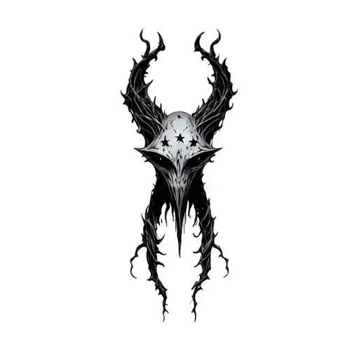 Coverup Space Gothic Horror Monster Curvy Stars Background