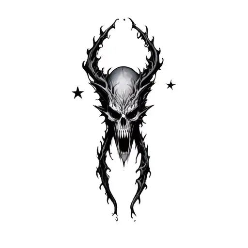 Coverup Space Gothic Horror Monster Curvy Stars Background