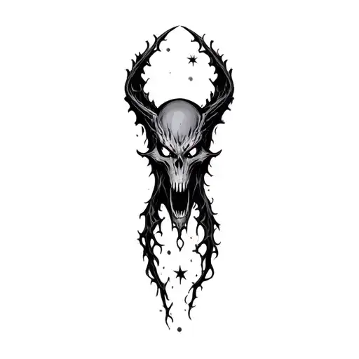 Coverup Space Gothic Horror Monster Curvy Stars Background