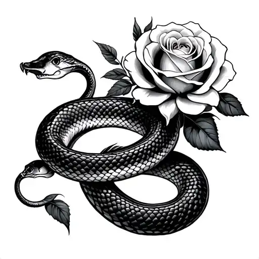Snake And Roses