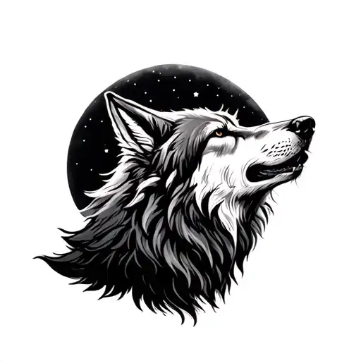 Wolf Howling To The Moon