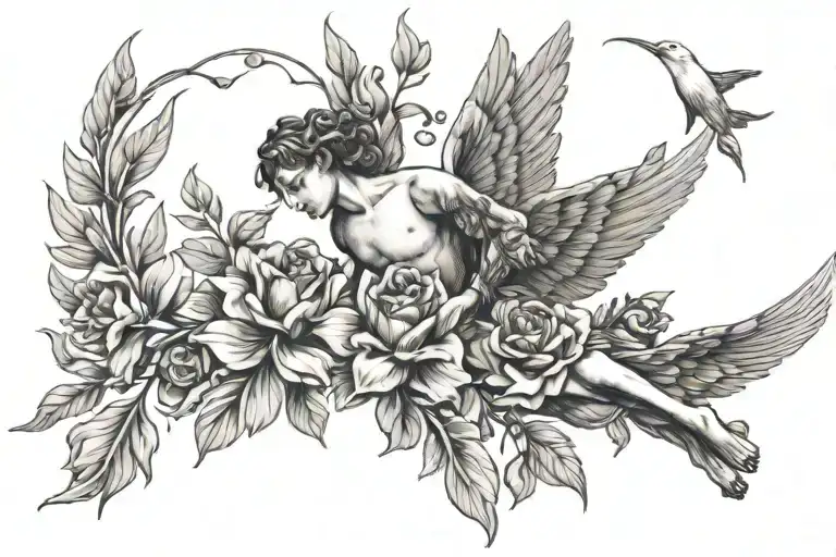 Flowers And Icarus Falling