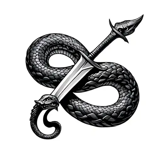 Dagger And Snake Wrapped Loosely